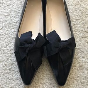 Theory Bow Ballet Flat In Leather Size 36